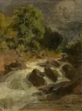 Robert Zünd, Kleiner Bach, Oil on canvas