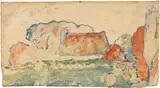 Paul Gauguin, Paysage breton, Circa 1894, Watercolour over monotype in colours
