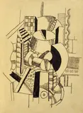 Fernand LÃ©ger, Composition aux Ã©lÃ©ments mÃ©caniques, 1917-1918, Ink drawing
