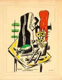 Fernand Léger, Le pot de fleurs, 1950, Ink, gouache and watercolour drawing, encircled with pencil