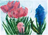 Emil Nolde, Rote Blüten und eine blaue Hyazinthe
