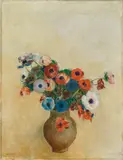 Odilon Redon, Anémones, 1910, Oil on canvas