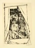 Max Beckmann, Kinder am Fenster, 1922, Drypoint