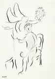 Marc Chagall, Le Peintre visité par l'ange, c. 1970, Pastel and black chalk on paper