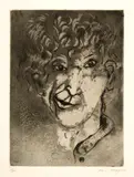Marc Chagall, Autoportrait à la grimace, 1924/1925, Etching and aquatint