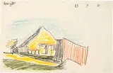 Lyonel Feininger, Die Hütte eines Fischers, 23 September 1934, Pencil drawing, reworked with colour pencils
