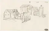 Lyonel Feininger, Häusergruppe, 9 October 1937, Pencil drawing