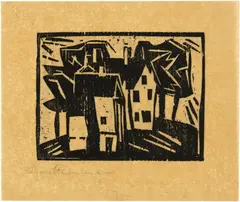 Häuser by Lyonel Feininger, 1918, Woodcut, offered Sep 2020