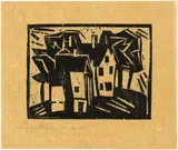 Lyonel Feininger, Häuser, 1918, Woodcut