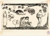 Paul Gauguin, Femmes, animaux et feuillages - Women, Animals and Leaves, Tahiti 1898, Woodcut