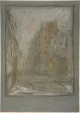 Rue d'Alésia by Alberto Giacometti, 1954, Interpretation lithograph in colours, offered Sep 2020