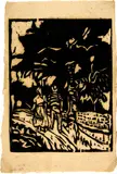 Weg mit Baum und Bauersleuten by Ernst Ludwig Kirchner, 1908, Woodcut, offered Sep 2020