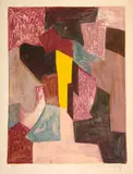 Composition rouge, carmin et jaune by Serge Poliakoff, 1958, Farbige Lithographie, offered Sep 2020