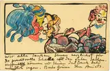 Cuno Amiet, Postkarte, 1913, Drawing in colour pencils over preliminary drawing in ink