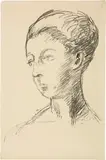 Wilhelm Lehmbruck, Frauenkopf nach links, c. 1918, Lithograph