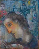 Marc Chagall, Autoportrait du peintre, 1975, Öl, Tempera und Tusche auf Leinwand