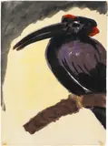 Exotischer Vogel by Emil Nolde, 1923-1924, Aquarell und schwarze Tusche, offered Jun 2019