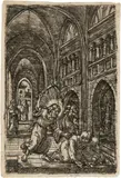 Albrecht Altdorfer, Christus vertreibt die Wechsler, um 1519, Kupferstich