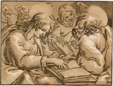 Ludolph Büsinck, Die beiden Evangelisten Matthäus und Johannes, um 1640, Chiaroscuro Holzschnitt