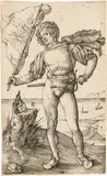 Albrecht Durer, Der Fahnenschwinger - Der Fähnrich, um 1501, Kupferstich
