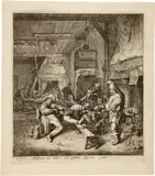 Cornelis Dusart, Der Violinspieler in der Kneipe, 1685, Radierung, mit der Roulette überarbeitet
