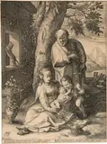 Hendrik Goltzius, Die Hl. Familie mit Johannes dem Täufer