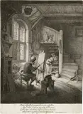 Adriaen van Ostade, Der Maler, um 1667, Radierung, mit der kalten Nadel überarbeitet