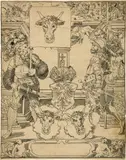 Schweizer Maler (Schaffhausen) um 1580, Entwurf einer Standesscheibe Uri, Um 1580, Feder in Tinte