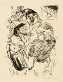 Max Beckmann, Fliegerbeschiessung, 1915, Kaltnadel