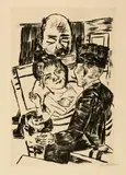 Max Beckmann, Die Pelzmütze, 1923, Kaltnadel