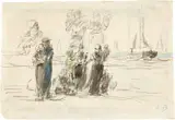 Eugène Louis Boudin, Schevenique, le départ des pêcheurs