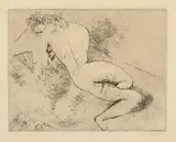 Nu Ã  l'Ã©ventail by Marc Chagall, 1924, StrichÃ¤tzung, mit der kalten Nadel Ã¼berarbeitet, offered Jun 2019