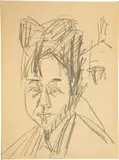 Frauenkopf - Verso: rauchende Frau by Ernst Ludwig Kirchner, Um 1914, Je Bleistiftzeichnung, offered Jun 2019