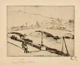 Camille Pissarro, Le Pont de Pierre, à Rouen, 1887, Radierung