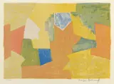 Composition jaune, orange et verte by Serge Poliakoff, 1957, Farblithografie auf BFK Rives-Velin, offered Jun 2019