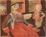 Ernest Bieler, La Groucha, Les Haudères, 1924, Tempera auf Malkarton