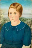 Adolf Dietrich, Mädchenbildnis - Bildnis Ruth Koller, 1939, Öl auf Malkarton