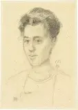 Cuno Amiet, Damenportrait, 1959, Bleistiftzeichnung
