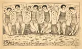 Ferdinand Hodler, Die Heilige Stunde mit sechs Figuren, 1911, Lithographie