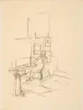 La Mère de l'artiste assise devant le poêle by Alberto Giacometti, 1963, Lithographie, offered Jun 2018