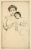 Mary Cassatt, The Crocheting Lesson, Um 1902, Kaltnadel