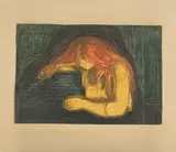 Edvard Munch, Vampyr II, 1895-1902, Farbige Lithographie und farbiger Holzschnitt