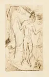 Ernst Ludwig Kirchner, Badende mit Katze, Dezember 1919/Januar 1920, Kaltnadel