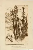 Berglandschaft mit Liebespaar by Ernst Ludwig Kirchner, 1934, Flächenätzung und kalte Nadel, offered Jun 2018