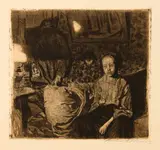 Junges Paar by Käthe Kollwitz, 1904(?), Strichätzung, Schmirgel, Reservage und Vernis mou, offered Jun 2018