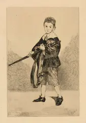 Edouard Manet, L'Enfant Ã  l'Ã©pÃ©e tournÃ© Ã  gauche, 1862, Radierung