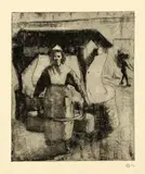 Camille Pissarro, Paysanne au puits, 1891, Radierung