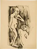 Christian Rohlfs, Verliebt, Um 1912, Linolschnitt