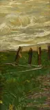 Giovanni Segantini, Frammento di paesaggio - auch: Studio di un campo con paletti