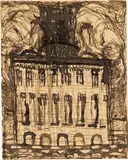 Louis Soutter, Façade de maison - Le Palais italien ou Sans la tour. Le nouvelle [sic!] hôtel de la bibliothèque